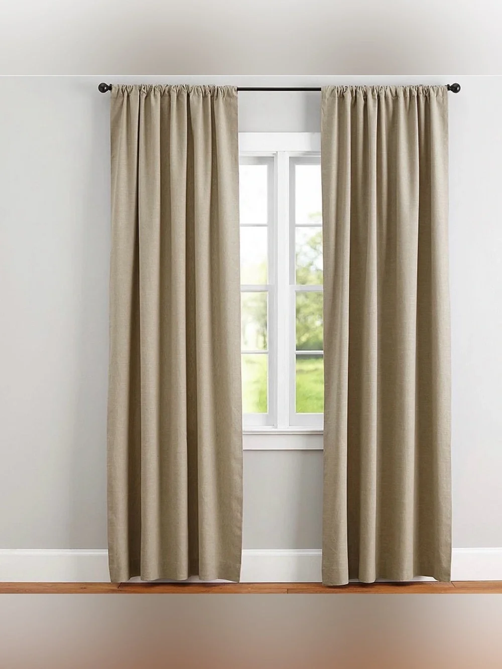 Pottery Barn Emery Linen Blackout Curtain Oatmeal 50